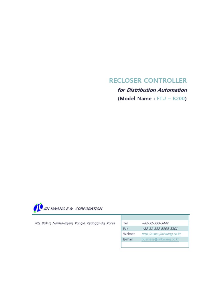 FTU-R200 Recloser Controller Overview | PDF | Relay | Central ...
