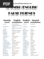 Spanish - English False Friends