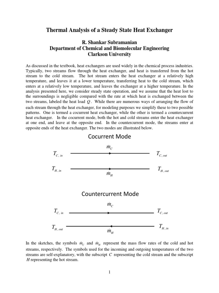 Steady State Heat Exchanger Analysis | PDF | Heat Exchanger | Heat