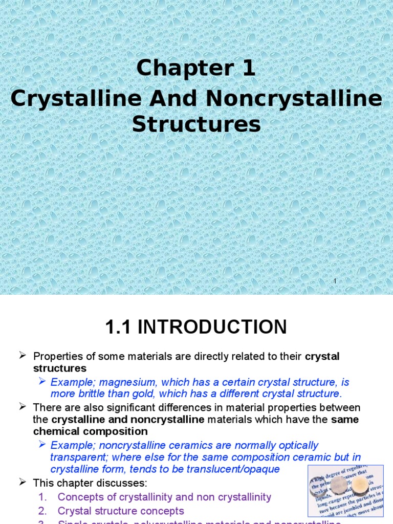 Crystalline vs Noncrystalline Structures | PDF | Crystal Structure ...