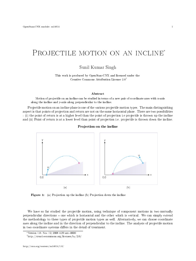Projectile Motion On An Incline 8 | PDF | Sine | Angle