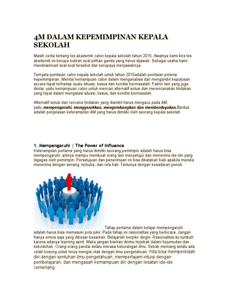 Kepemimpinan Kepala Sekolah 4 M Doc