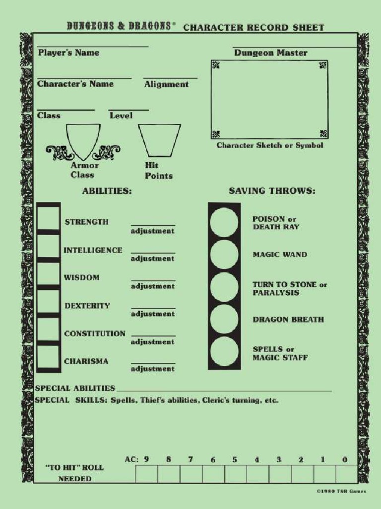 D&D Character Sheet PDF