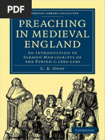 G. R. Owst Preaching in Medieval England An Introduction To Sermon Manuscripts of The Period c.1350-1450 Cambridge Library Collection - History PDF