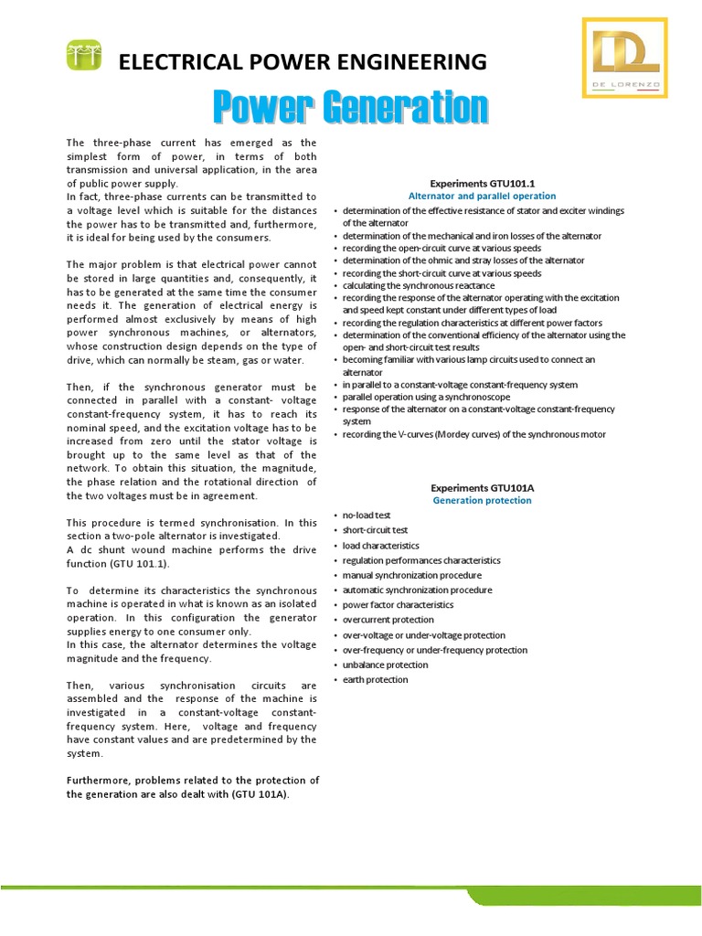 Three-Phase Power Generation Overview | PDF | Power Engineering | Power ...