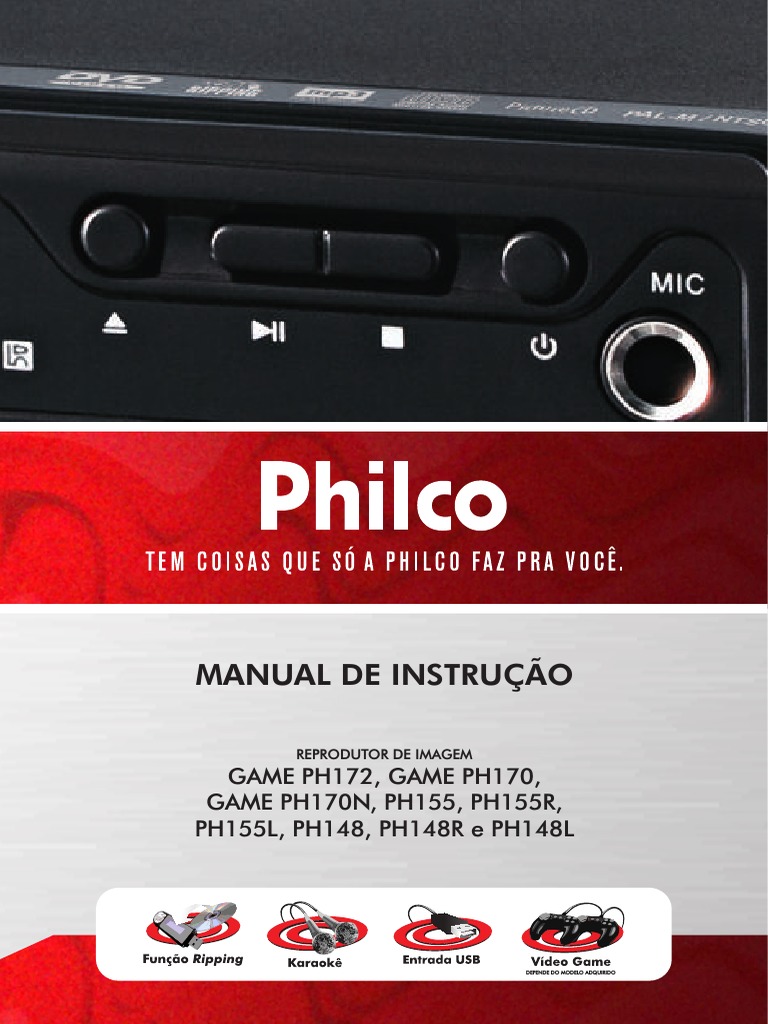 Dvd Player Game Com Entrada Usb Frontal Philco Ph150