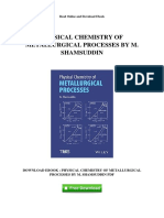 Physical Chemistry of Metallurgical Processes by m Shamsuddin