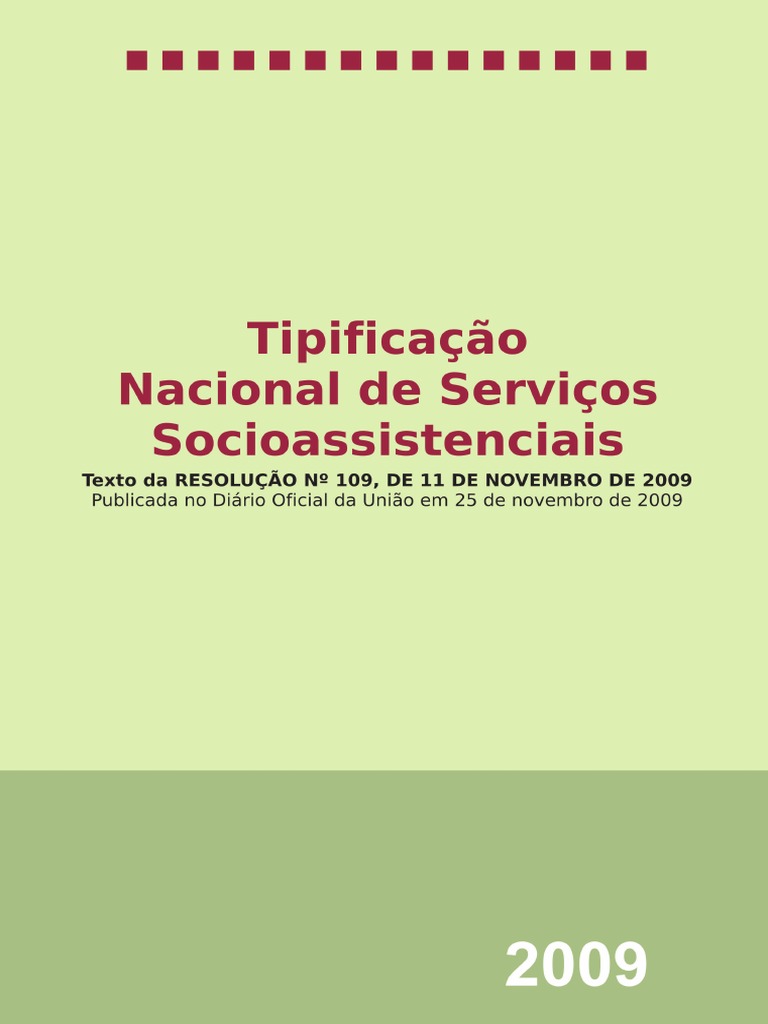 Tipificacao Nacional de Servicos Socioassistenciais PDF | PDF | Família ...