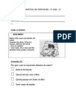 Avaliação diagnóstica de português para 3o ano