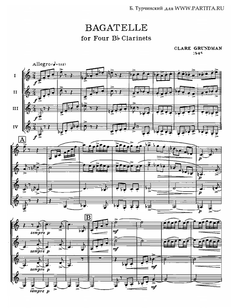 Bagatelle Quartet PDF PDF