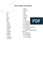 Ingles Numeros Cardinales