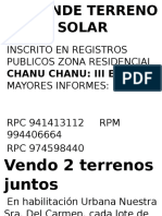 Aviso Venta Terreno