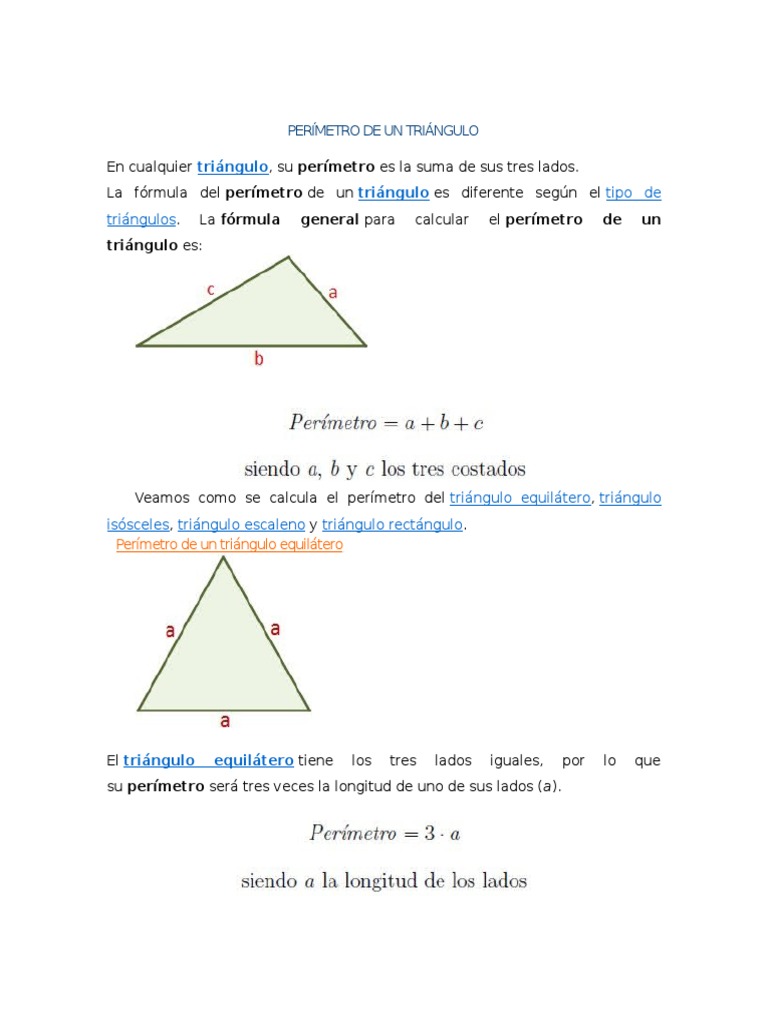 Como Se Calcular O Perimetro De Um Triangulo