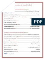 Exercices Et Corrigé La Concordance Des Temps de L'indicatif