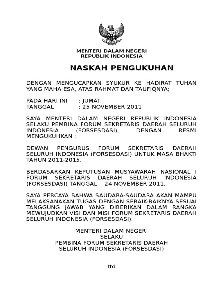 Naskah Pengukuhan | PDF