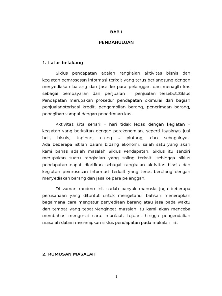 Makalah Siklus Pendapatan