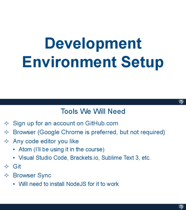 Development Environment Setup Guide | PDF