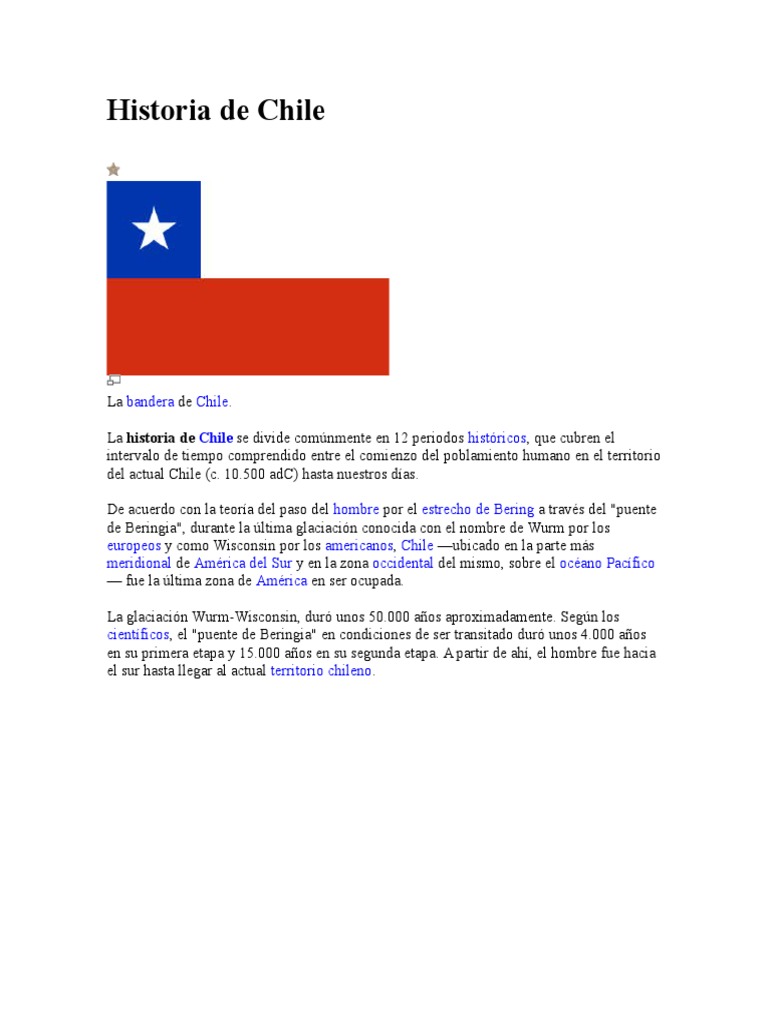 Historia de Chile Chile América del Sur