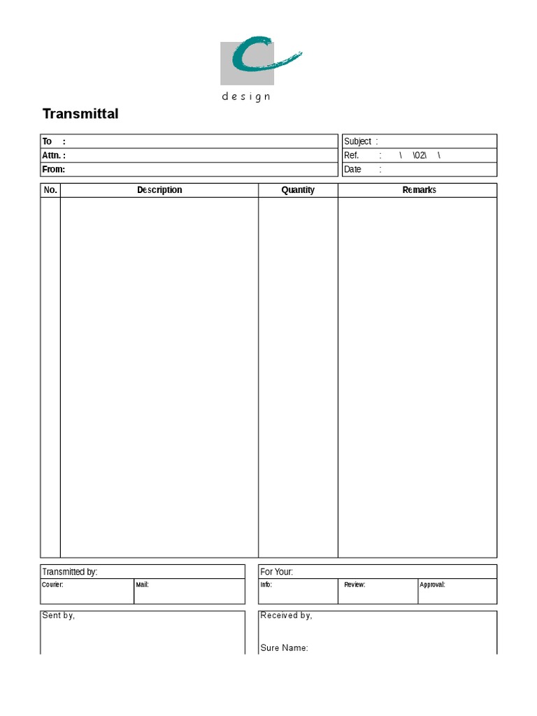Transmittal Document Template | PDF
