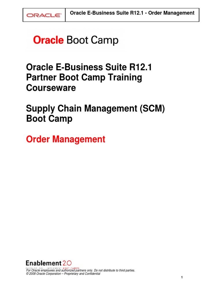 R12.1 - SCM Essentials Boot Camp - Order Management - V1.0 PDF | PDF ...