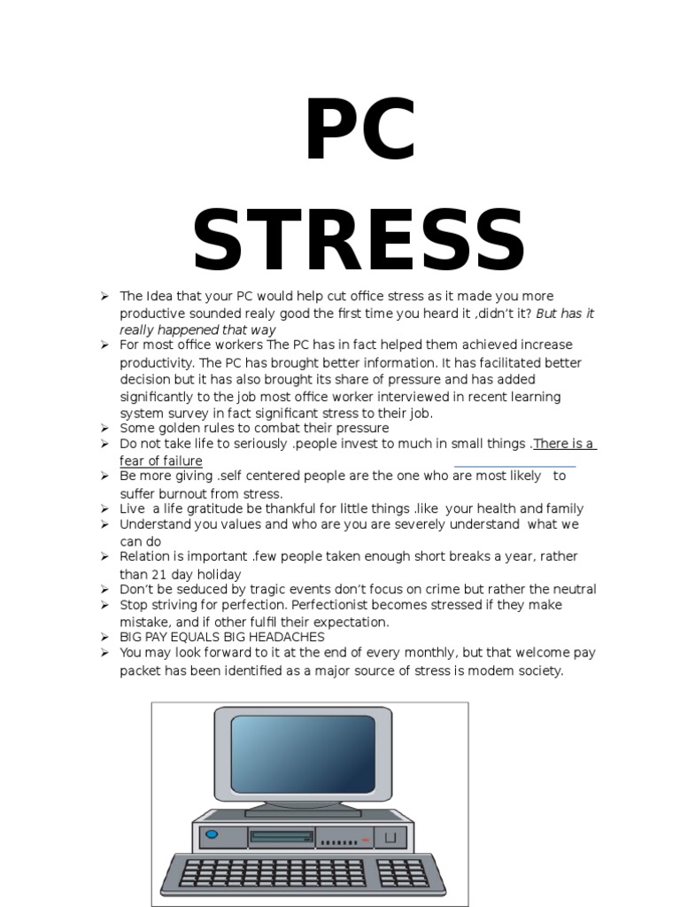 PC Stress: Managing Office Pressure | PDF