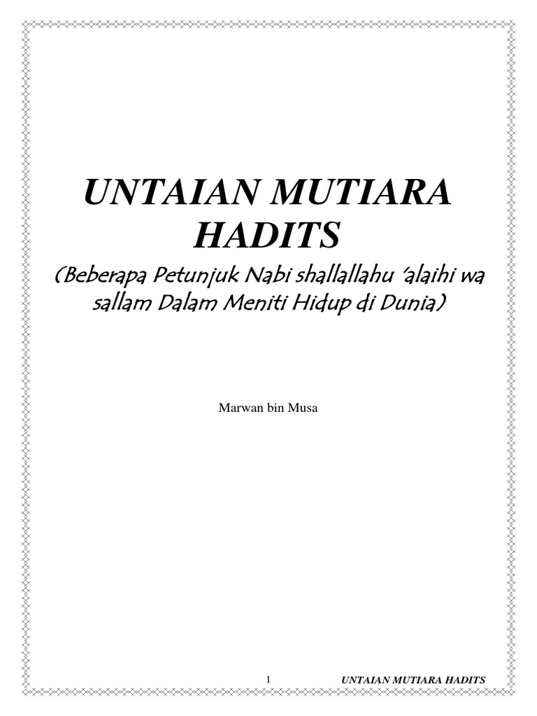 Untaian Mutiara Hadits Untaian Mutiara Hadits