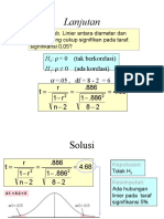 Lanjutan:: ρ = 0 (tak berkorelasi) : ρ ≠ 0 (ada korelasi) .886 2 n r 1 r t