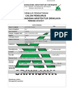 Formulir Pengurus Ima Sriwijaya 2016-2017
