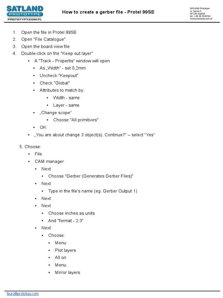 Generate Gerber Files in Protel 99SE | PDF | Data Management | Computer ...