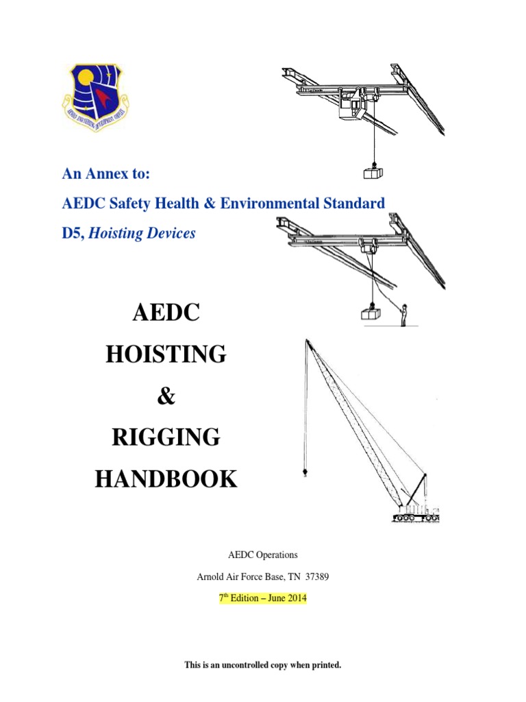 Hoisting & Rigging Handbook AEDC PDF PDF Crane (Machine) Brake
