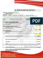 Presupuesto Otuzco Julio 2016 Mendoza Sac PDF