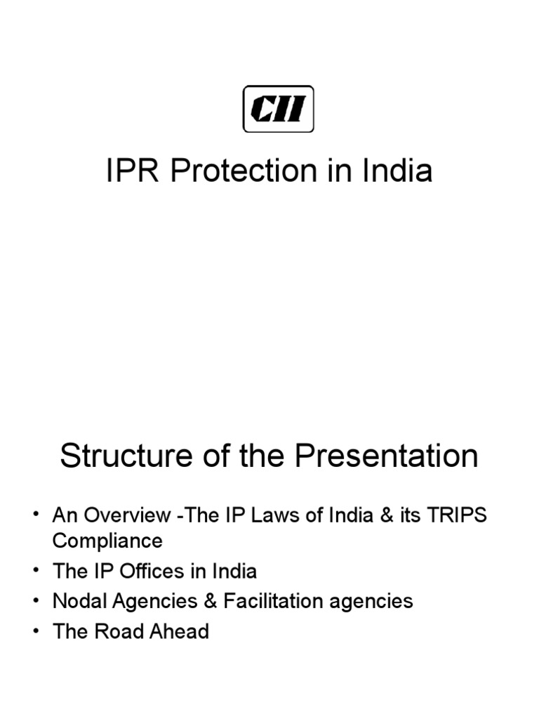 IPR Protection in India | PDF | Intellectual Property | Trips Agreement