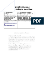 Questionnaires Psychologie Positive