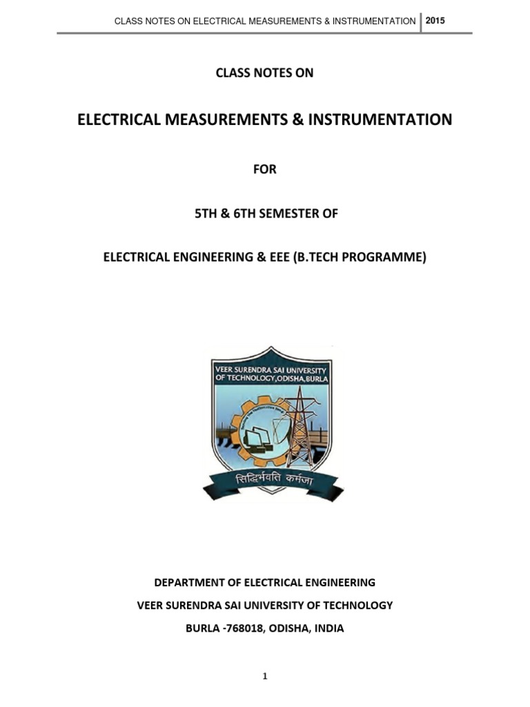 Electrical Measurements & Instrumentation Notes | PDF | Inductor | Voltage