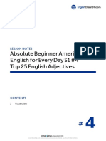 Absolute Beginner American English For Every Day S1 #4 Top 25 English Adjectives