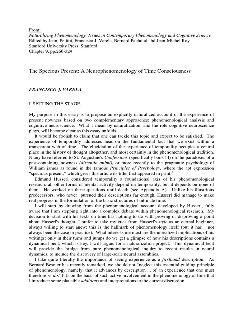 Neurophenomenology of Time Consciousness | PDF | Neural Oscillation ...