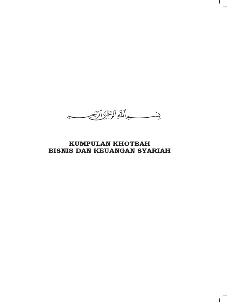 148 Kumpulan Khotbah Bisnis Dan Keuangan Syariah