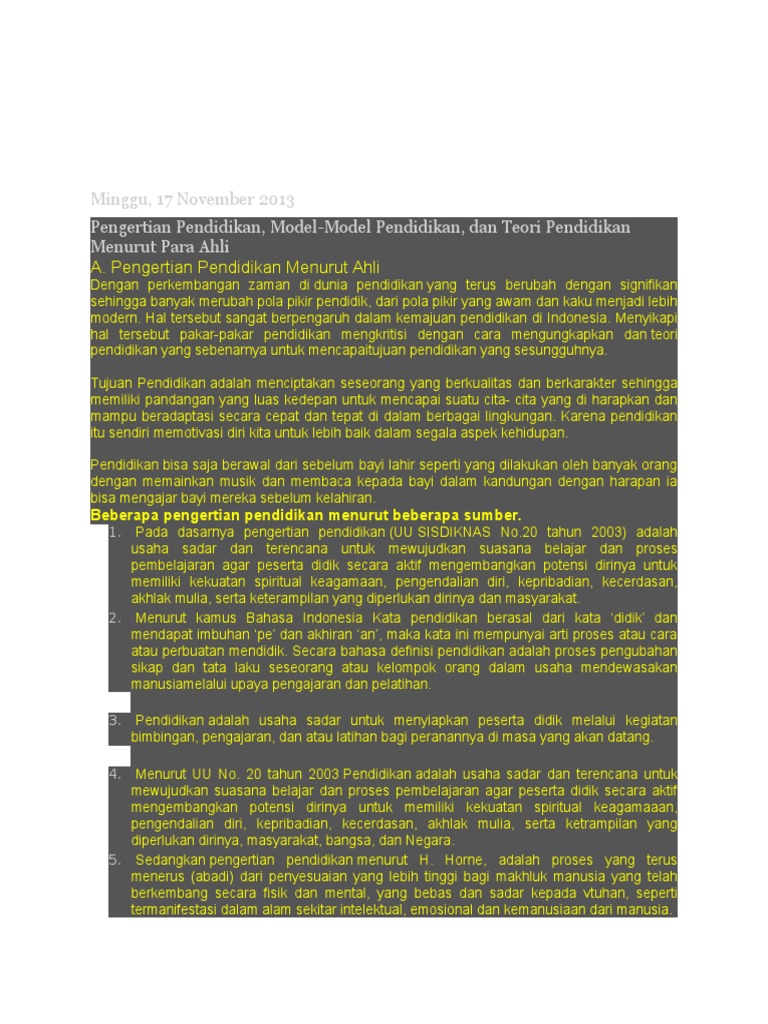 Model dan Teori Pendidikan Modern | PDF | Karier & Perkembangan ...