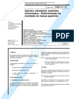 NBR 06115 - Materiais Refratarios Isolantes Conformados - Determinacao Da Densidade de Massa Apar