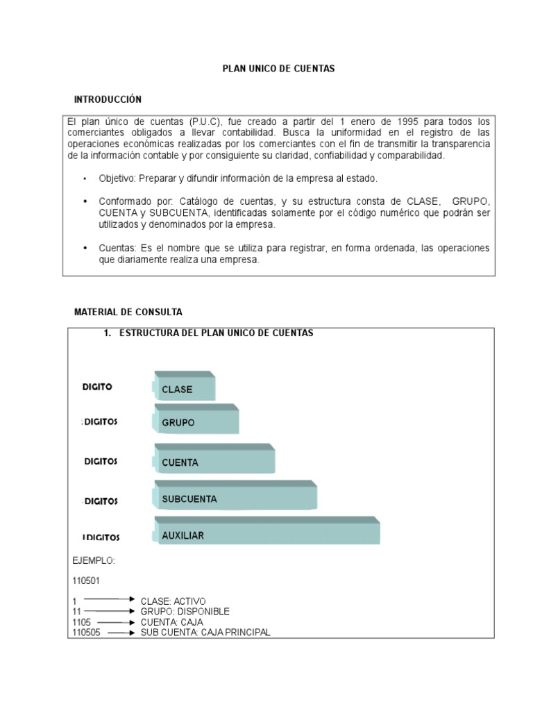 Estructura del Plan Único de Cuentas | PDF | Contabilidad | Costo