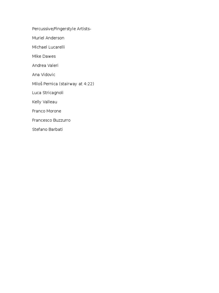 Percussive Fingerstyle Artists PDF Blues Guitars