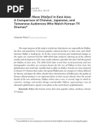 The Korean Wave (Hallyu) in East Asia A Comparison of Chinese, Japanese, and Taiwanese Audiences Who Watch Korean TV Dramas ) JONGHOE YANG