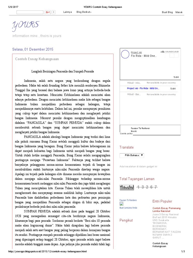 Contoh essay tentang kebangsaan picture