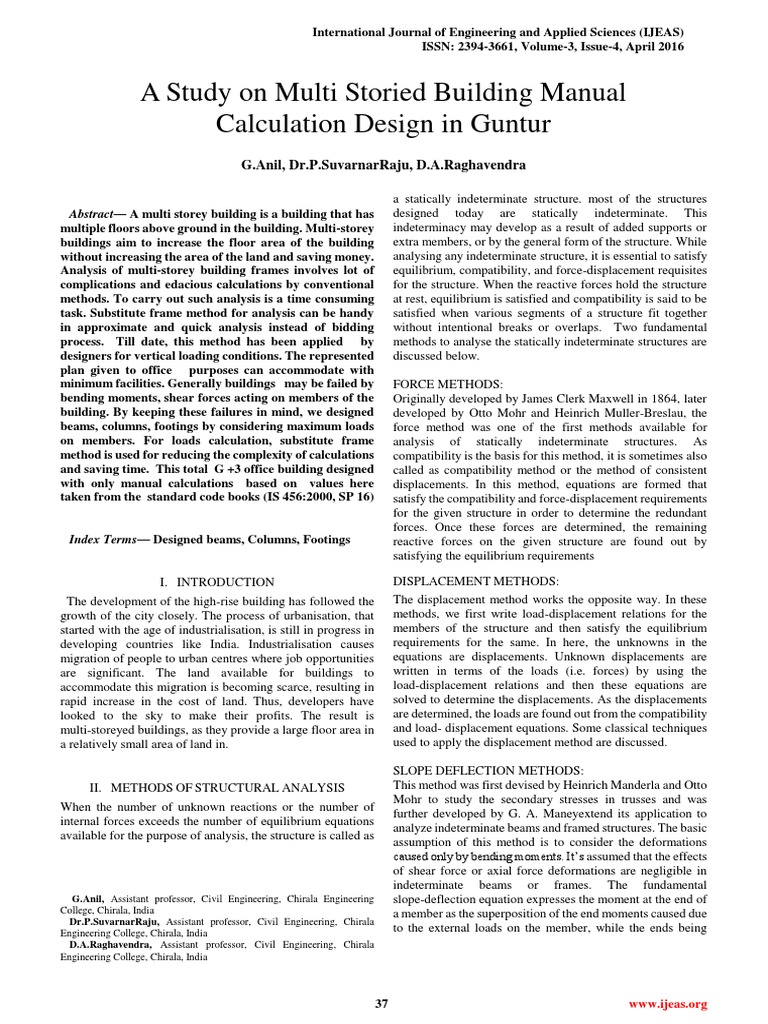 Multi-Storey Building Design Analysis | PDF | Beam (Structure) | Solid ...