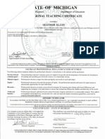 Provisional Teaching Certificate