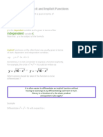 Explicit and Implicit Functions