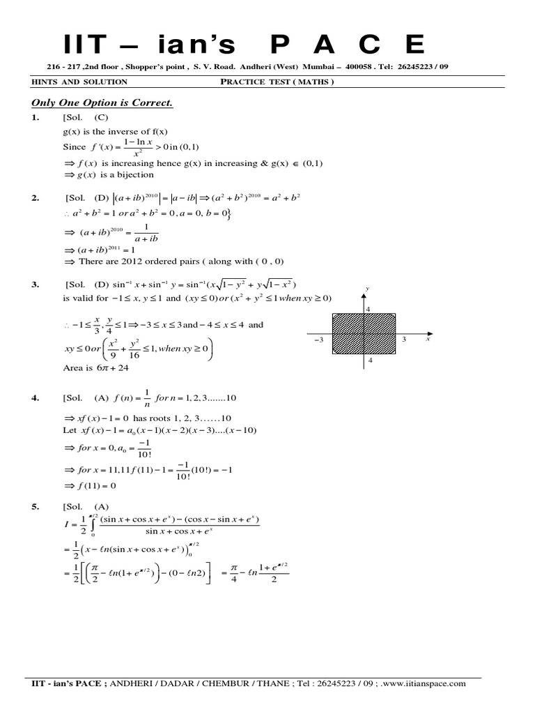 Practice Test Maths Solution PDF | PDF | Discrete Mathematics | Analysis