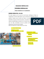 clasificación y características de las bombas hidráulicas del laboratorio