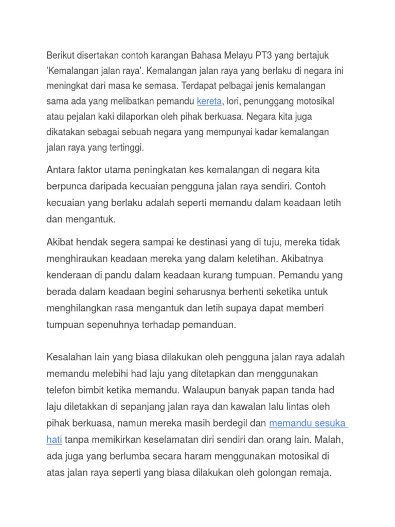 Contoh Karangan Bahasa Melayu Pt3 Pdf