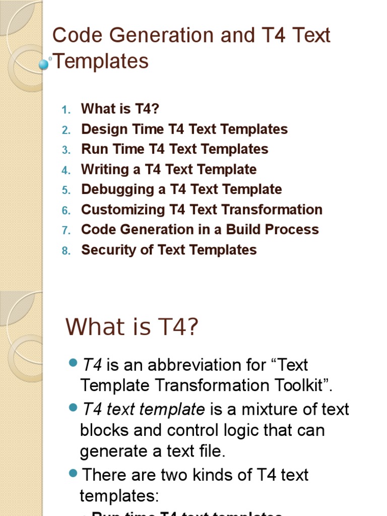 T4 Text Templates: Code Generation Guide | PDF | Source Code ...